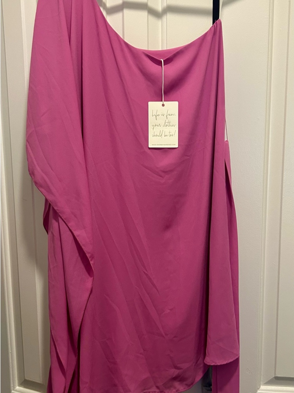 Show Me Your MuMu One-Shoulder Dress in Magenta